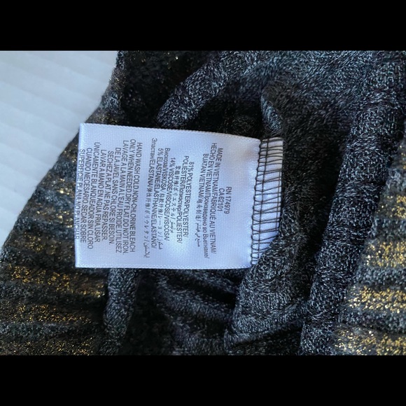 BCBGeneration Metallic-Stripe Off the Shoulder top - Picture 6 of 7